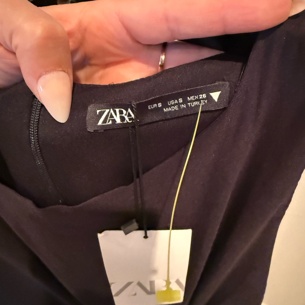 Zara Black Midi Dress with Cut-Out Detail - Picture 7 of 7